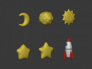 Cartoon Space Pack Modelo 3D