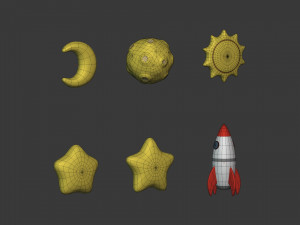 Cartoon Space Pack Modelo 3D