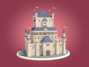 Cartoon mittelalterliche Burg 3D Modell