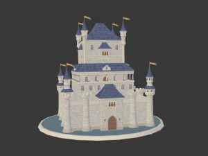 Cartoon Medieval Castle 3D Model