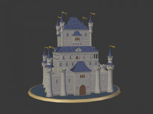 Cartoon Medieval Castle 3D Model
