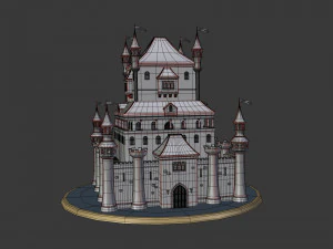 Cartoon Medieval Castle 3D Model
