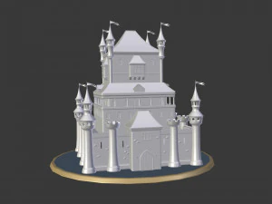 Cartoon Medieval Castle 3D Model