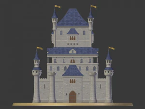 Cartoon Medieval Castle 3D Model