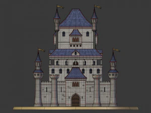 Cartoon Medieval Castle 3D Model