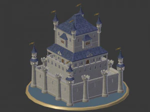 Cartoon Medieval Castle 3D Model
