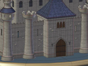 Cartoon Medieval Castle 3D Model