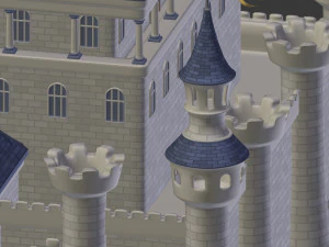 Cartoon Medieval Castle 3D Model