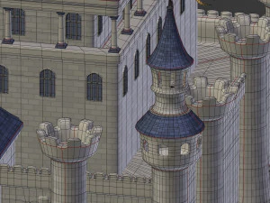 Cartoon Medieval Castle 3D Model