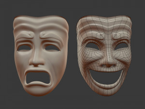 Theater Masks Model 3D