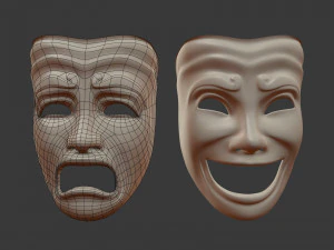 Tiyatro Maskeleri 3D Model