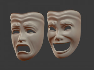 Theater Masks Model 3D