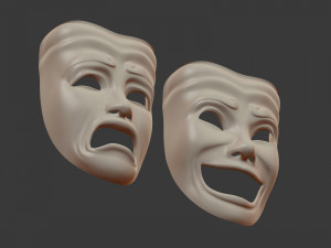 Theater Masks Model 3D