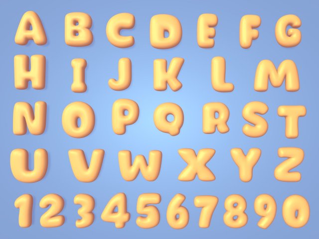 Cartoon Alphabet Model 3D .c4d .max .obj .3ds .fbx .stl .blend 