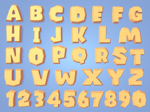 Cartoon Alphabet Model 3D