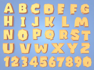 Cartoon-Alphabet 3D Modell