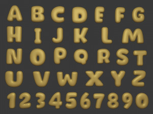 Cartoon Alphabet Model 3D