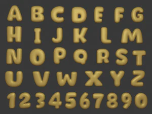 Cartoon-Alphabet 3D Modell