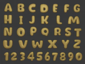 Cartoon-Alphabet 3D Modell