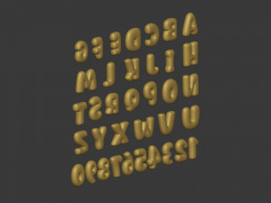 Cartoon Alphabet Model 3D