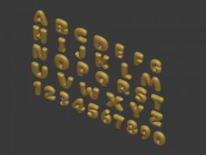 Cartoon-Alphabet 3D Modell