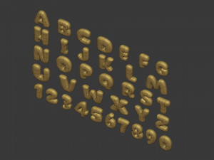 Cartoon Alphabet Model 3D