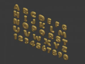 Cartoon-Alphabet 3D Modell