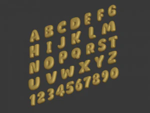 Cartoon-Alphabet 3D Modell