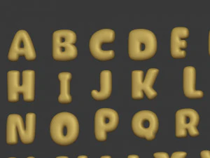 Cartoon-Alphabet 3D Modell