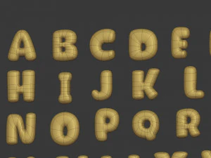 Cartoon-Alphabet 3D Modell