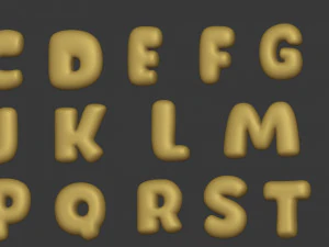Cartoon-Alphabet 3D Modell