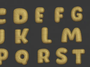 Cartoon-Alphabet 3D Modell