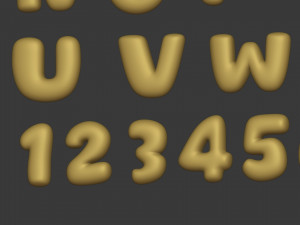 Cartoon Alphabet Model 3D