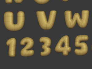 Cartoon Alphabet Model 3D