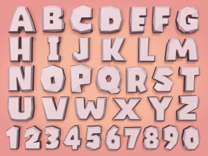 Polygonal Alphabet 3D Model