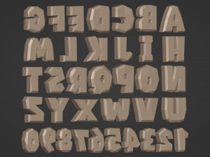 Polygonal Alphabet 3D Model