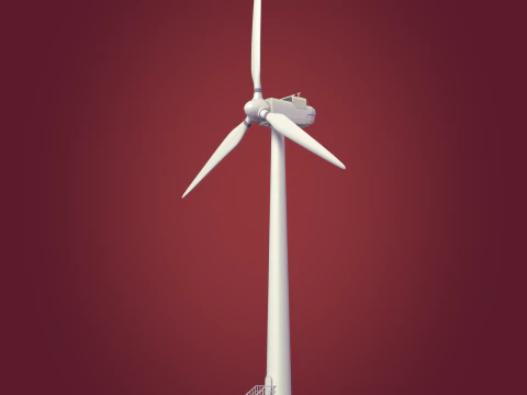Wind Turbine with Generic Design 3D Model