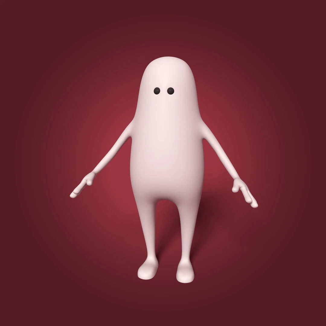 Cartoon Character -- Rigged 3D Model .c4d .max .obj .3ds .fbx .stl .blend 