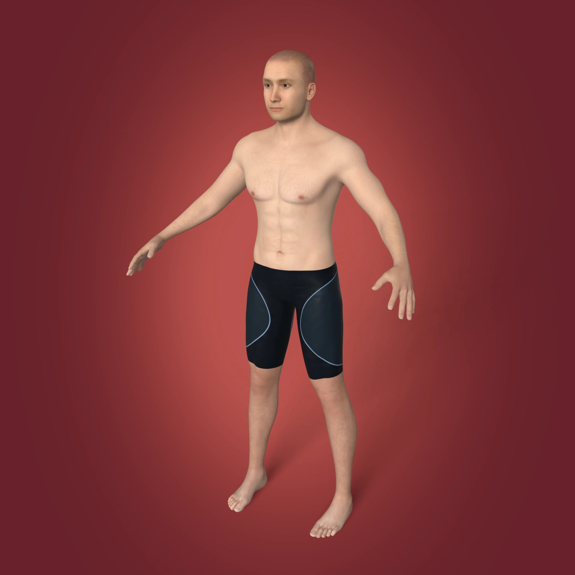 Swimmer - Rigged 3D Model .c4d .max .obj .3ds .fbx .stl .blend 