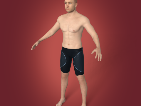 Nadador - Rigged Modelo 3D