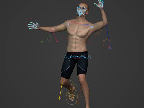 Swimmer - Rigged 3D Model