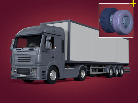 Allgemeiner Sattelcontainer-LKW mit modernem Design 3D Modell