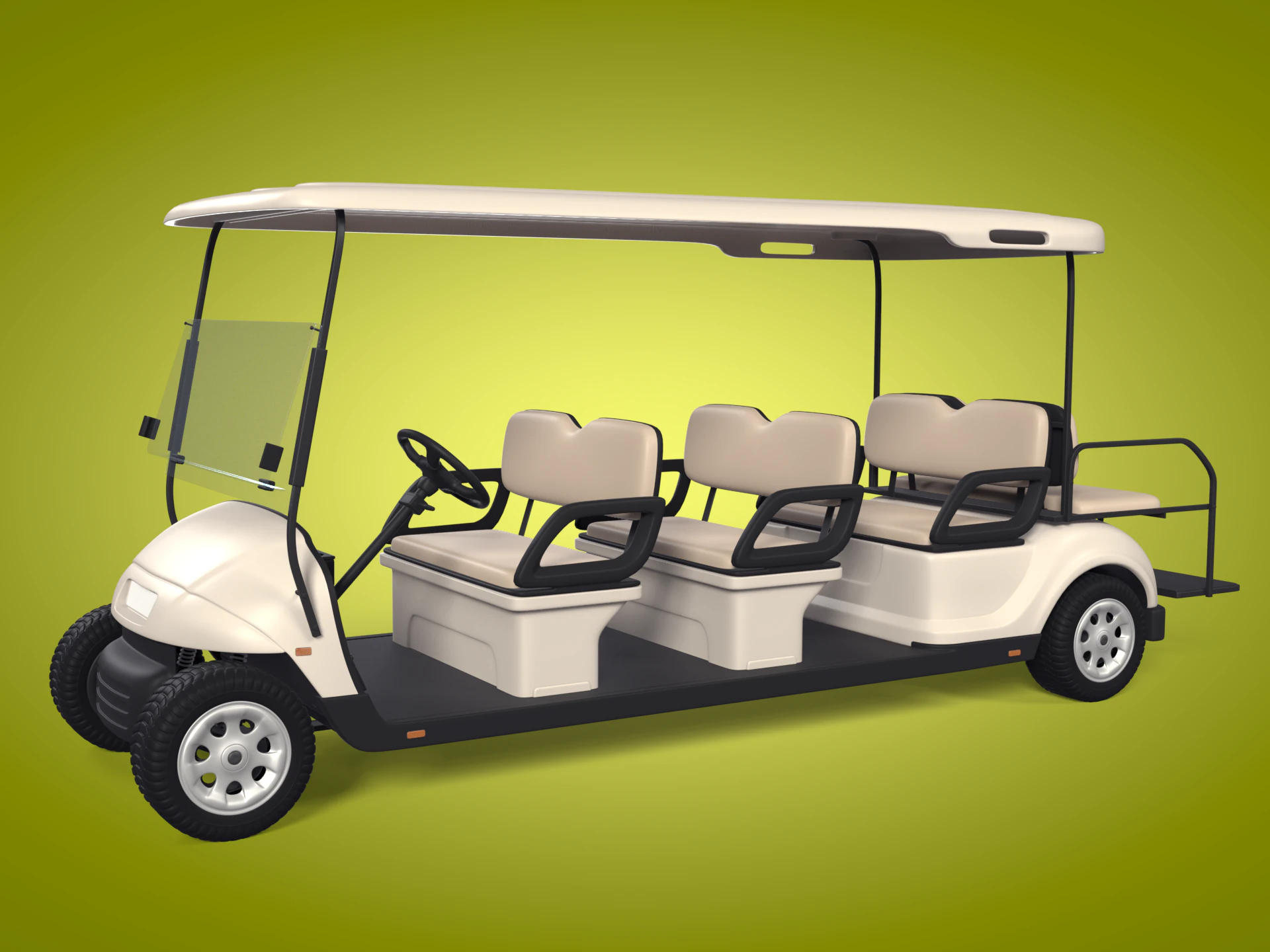 Golf Cart 3D Model .c4d .max .obj .3ds .fbx .stl .blend 
