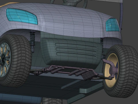 Jenerik Modern Golf Arabası - Elektrikli Spor Ara&ccedil; - Club Car 3D Model