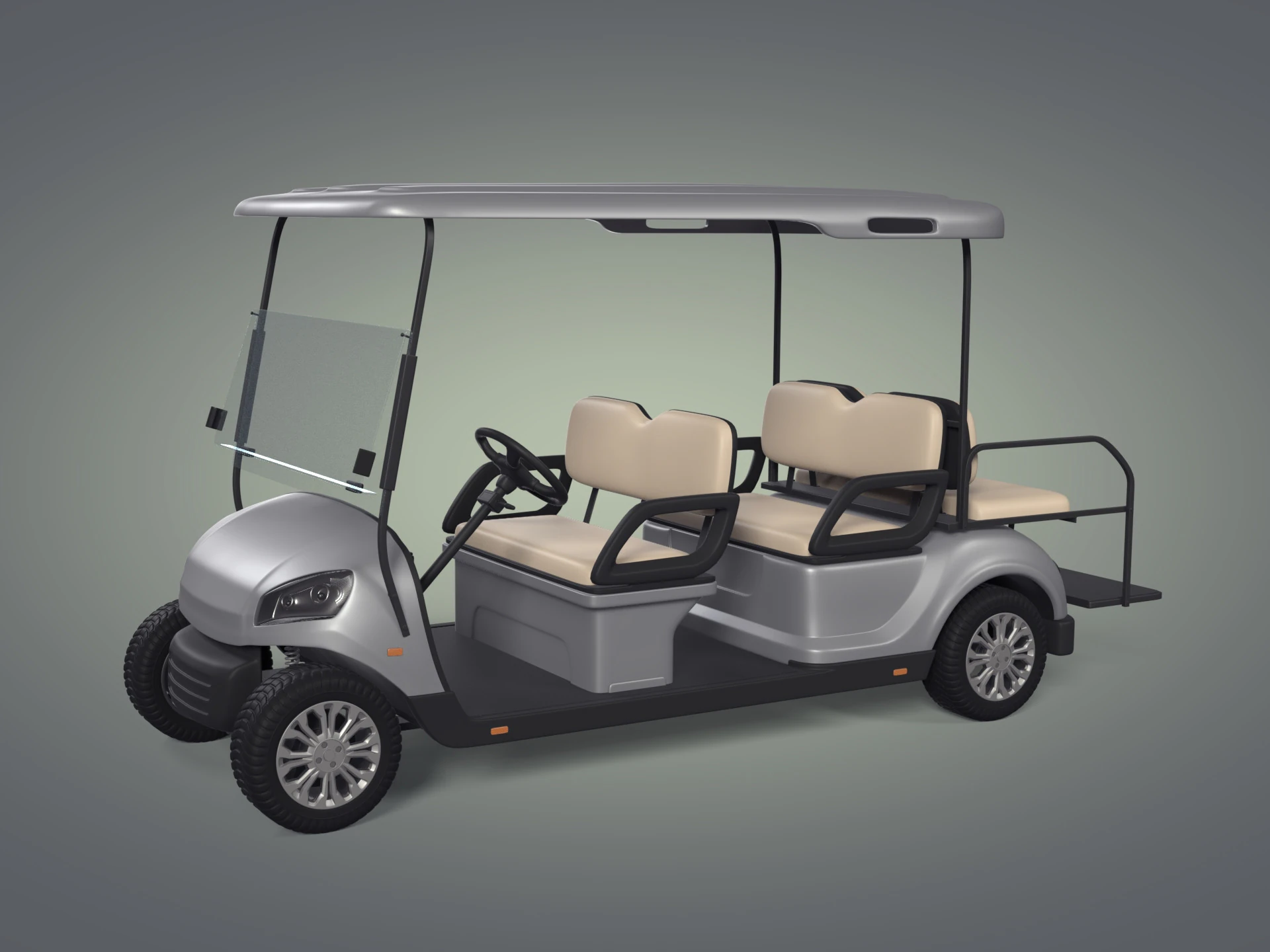 Carrinho de golfe grande gen&eacute;rico - Ve&iacute;culo esportivo el&eacute;trico - Club Car Modelo 3D .c4d .max .obj .3ds .fbx .stl .blend 