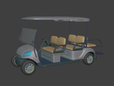 Carrinho de golfe grande gen&eacute;rico - Ve&iacute;culo esportivo el&eacute;trico - Club Car Modelo 3D