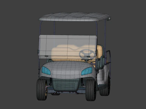 Carrinho de golfe grande gen&eacute;rico - Ve&iacute;culo esportivo el&eacute;trico - Club Car Modelo 3D