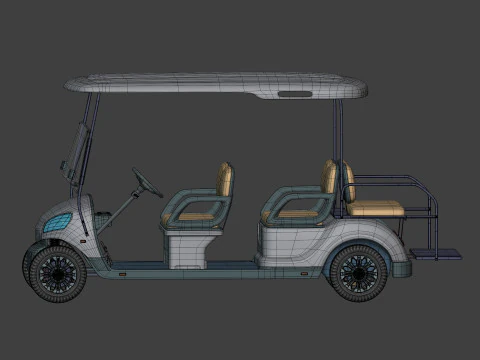 Carrinho de golfe grande gen&eacute;rico - Ve&iacute;culo esportivo el&eacute;trico - Club Car Modelo 3D
