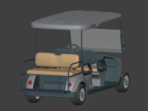 Carrinho de golfe grande gen&eacute;rico - Ve&iacute;culo esportivo el&eacute;trico - Club Car Modelo 3D