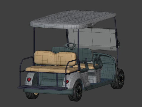 Carrinho de golfe grande gen&eacute;rico - Ve&iacute;culo esportivo el&eacute;trico - Club Car Modelo 3D